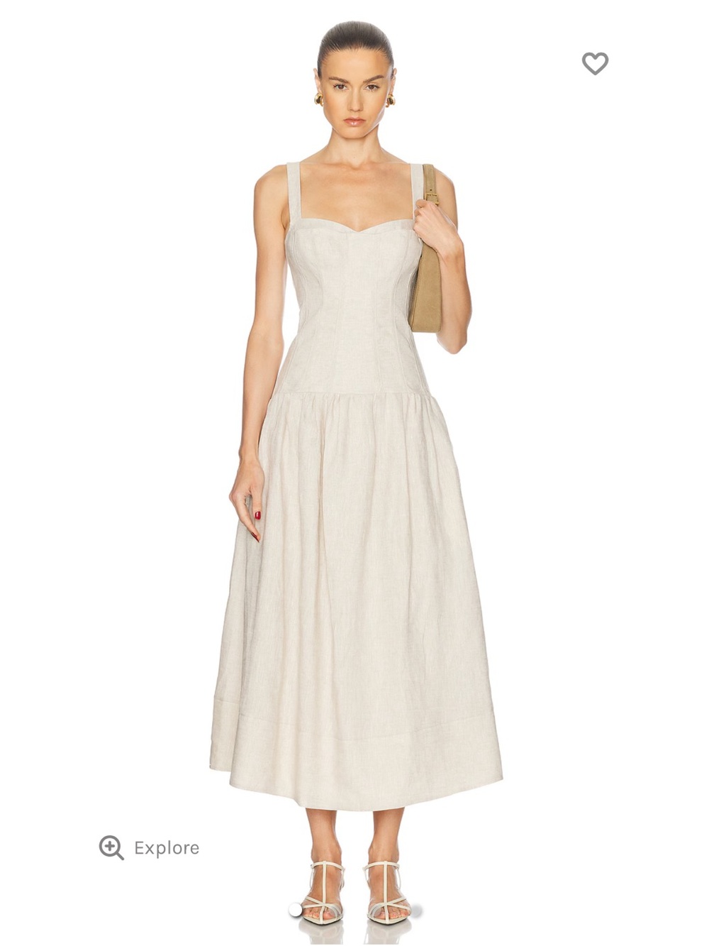 NICHOLAS Makenna drop waist maxi dress in oatmeal/natural